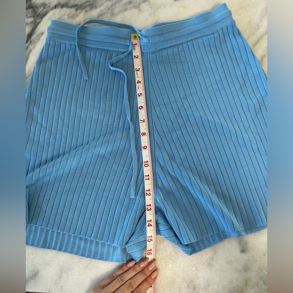 Nanushka Malena Knit Long Shorts in Blue Sz L #0477 - Picture 6 of 11